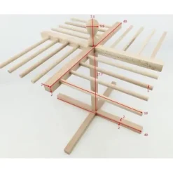 Pastamaskiner-Bred ut färsk pasta i trä med 16 ställ Torkställ för färsk pasta Torka lång pasta som spagetti och