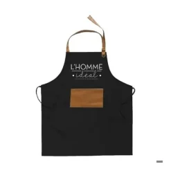 Broderat köksförkläde den idealiska mannen med grill i framfickan