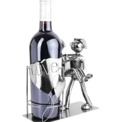 BRUBAKER Dekorativ Vinflaskställ - Metallskulptur - Presentidé - Kärlekspar: Kök & Hem