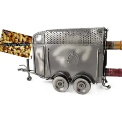 Vinflaskhållare-Brubaker Flaskhållare 'Van 2 Places' - Metallskulptur - Silver - med presentkort