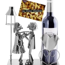 Vinflaskhållare-BRUBAKER Vinflaskhållare - Par älskare som dansar under en gatlykta - Metall - Dekorativt föremål