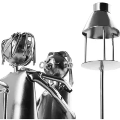 Vinflaskhållare-BRUBAKER Vinflaskhållare - Par älskare som dansar under en gatlykta - Metall - Dekorativt föremål