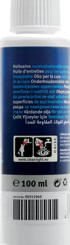 Rengöringsmedel-BSH Care oil för rostfria ytor