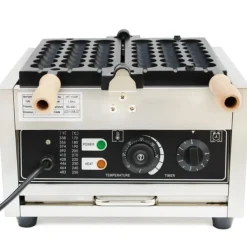 Våffeljärn-Bubbelvåffeljärn - Professionellt elektriskt - 1500 W - Non-stick - 180° roterbart - Temp 50–300°C - 220 V - Svart/Silver
