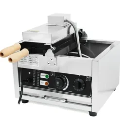 Våffeljärn-Bubbelvåffeljärn - Professionellt elektriskt - 1500 W - Non-stick - 180° roterbart - Temp 50–300°C - 220 V - Svart/Silver