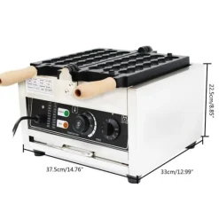 Våffeljärn-Bubbelvåffeljärn - Professionellt elektriskt - 1500 W - Non-stick - 180° roterbart - Temp 50–300°C - 220 V - Svart/Silver