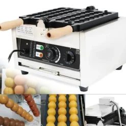 Våffeljärn-Bubbelvåffeljärn - Professionellt elektriskt - 1500 W - Non-stick - 180° roterbart - Temp 50–300°C - 220 V - Svart/Silver