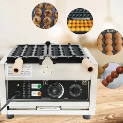 Våffeljärn-Bubbelvåffeljärn, bollformat, elektrisk 1500 W, non-stickbeläggning, för kommersiellt bruk