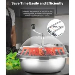 Salladsslungor-Bud Leaf Bowl Trimmer, 60x60x53.5 cm, Rostfritt stål, Manuell skärmaskin