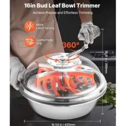 Salladsslungor-Bud Trimmer, 42x42x38,9 cm, Rostfritt Stål, Manuell Skärmaskin