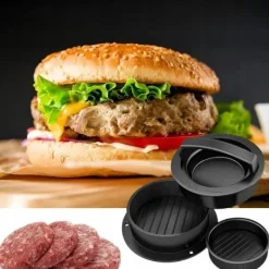 Burgerpress, formsats, ABS-plast, svart