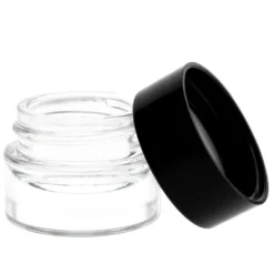 Honungsburkar-Burk, glasbehållare, 5 ml, färglös, med svart PP-lock x10