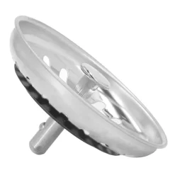 Byte av sil vid diskbänk i rostfritt stål med bottenpropp