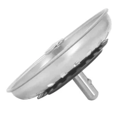 Byte av sil vid diskbänk i rostfritt stål med bottenpropp