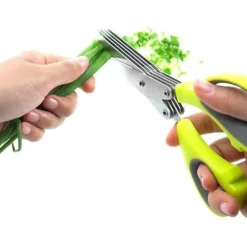 Kökssaxar-Cadillaps Ciseaux gravé; Herbarier 5 Kantar Multiblade Kökkniv i Rostfritt Stål Grön