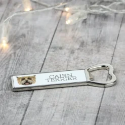 Cairn Terrier - flasköppnare med foto och inskription för Art-Dog öl