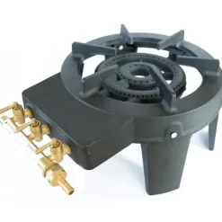 Gasdrivna Bordsgrillar-CATERING gjutjärnsgaspis 9,8 KW 4 fot 3 kranar Kraftfull och stabil TRIGLAV