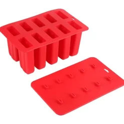 10-cellers silikonglassform för fryst glass med lock