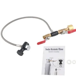 Kolsyremaskin-CGA-320 CO2-påfyllningsadapter med slang för påfyllning av sodabehållare 24" med mätare