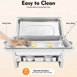 Chafing Dish - Buffévarmare - 9 L Kapacitet - Rostfritt Stål - Professionell - För Buffé & Catering - Svart