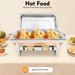 Chafing Dish - Buffévarmare - 9 L Kapacitet - Rostfritt Stål - Professionell - För Buffé & Catering - Svart