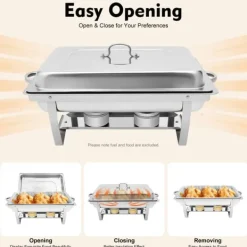 Chafing Dish - Buffévarmare - 9 L Kapacitet - Rostfritt Stål - Professionell - För Buffé & Catering - Svart