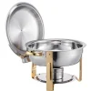 Chafing Dish Bufféset, 5 Qt 4-pack, Guld, Rostfritt stål