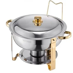Chafing Dish Bufféset, 5 Qt 4-pack, Guld, Rostfritt stål