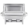 Matuppvärmare-Chafing Dish Bufféset, 8 Qt 6-pack, Rostfritt Stål, Silver