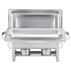 Matuppvärmare-Chafing Dish Bufféset, 8 Qt 6-pack, Rostfritt Stål, Silver