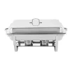 Matuppvärmare-Chafing Dish Bufféset, Elegant Design, Hållbart Rostfritt Stål,3 Rutnät