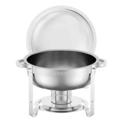 Matuppvärmare-Chafing Dish Bufféset, 4-pack, 5 qt, rostfritt stål, silver, cateringvärmare