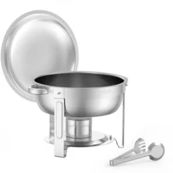 Matuppvärmare-Chafing Dish Bufféset, 4-pack, 5 qt, rostfritt stål, silver, cateringvärmare