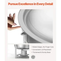 Matuppvärmare-Chafing Dish Bufféset, 4-pack, 5 qt, rostfritt stål, silver, cateringvärmare