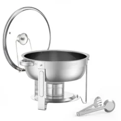 Matuppvärmare-Chafing Dish Bufféset, 4-pack 5 Qt rostfritt stål, silver, serveringsvärmare