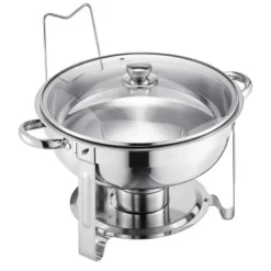 Matuppvärmare-Chafing Dish Bufféset, 4-pack 5 Qt rostfritt stål, silver, serveringsvärmare