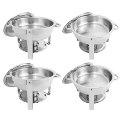 Chafing Dish bufféset, självserverande matvärmare 4,5 L, lila, rostfritt stål, spriteldad, för fester och bröllop