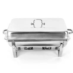 Matuppvärmare-Chafing dish, buffévarmhållare, 7,5 L, rostfritt stål, professionellt set, silver