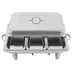 Chafing Dish, 3-kompartment, Justerbar Värme/Kylning,Silver