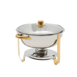 Matuppvärmare-Chafing Dish, 5L kapacitet, rostfritt stål konstruktion,Gul