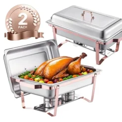 Tillbehör För Matservering-Chafing Dish, Rostfritt Stål, 8 Quart Kapacitet,rosaguld