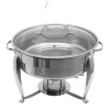 Matuppvärmare-Chafing Dish, Rostfritt Stål, Kapacitet på 6 Liter,Silver