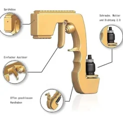 Drinkshakers & Drinkverktyg-Champagne Gun Wine Dispenser Shooting Fountain Champagne Gun (Guld) [66]
