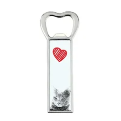 Chartreux - flasköppnare med en katt, personlig kylöppnare, unik present till en man från Art-Dog