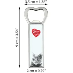 Chartreux - flasköppnare med en katt, personlig kylöppnare, unik present till en man från Art-Dog