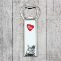 Chartreux - flasköppnare med en katt, personlig kylöppnare, unik present till en man från Art-Dog