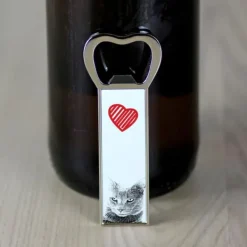 Chartreux - flasköppnare med en katt, personlig kylöppnare, unik present till en man från Art-Dog