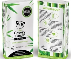 Pappersnäsdukar-Cheeky Panda Cheeky Panda, våtservetter för fickor, 8-pack.