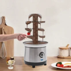 Chokladfontän - GTH-001E-2 - 4 Våningar - 430 Rostfritt Stål - Chokladsmältare 1,2 L - 150–190 W, 220–240 V 50 Hz