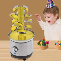 Chokladfontän - GTH-001E-2 - 4 Våningar - 430 Rostfritt Stål - Chokladsmältare 1,2 L - 150–190 W, 220–240 V 50 Hz